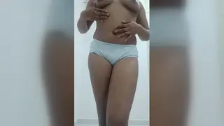 Asian Girlfriend Strips in the Bathroom for Her Man