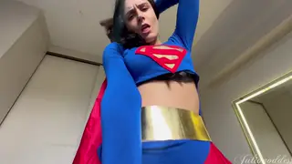 Brunette Latina Cosplays Superhero Mesmerized Into Obedience