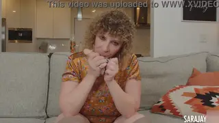 Busty Brunette MILF Rides a Dildo in Lingerie to Orgasm