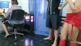 Latina Wife Cheats While Cuckold Husband Watches and Cums