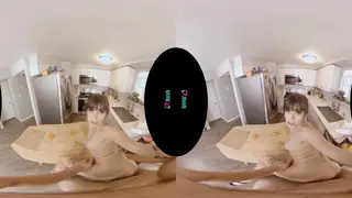 VR Kitchen Encounter With a Petite Brunette