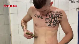 Latino Teen Caught Jerking Off in the Shower