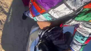 Petite Ebony Bends Over the Car Hood for a BBC