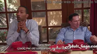 Petite Wife Endures Office Gangbang While Husband Watches