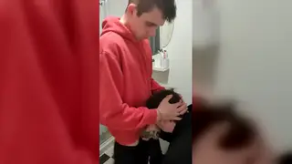 Slim Student in Uniform Gets His Cock Sucked