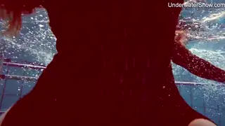European Lesbian Teens Lick and Kiss Underwater in Lingerie