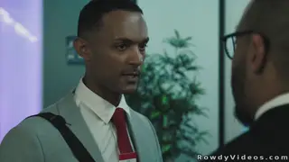 Muscular Black Studs Fuck Bareback in a Lounge