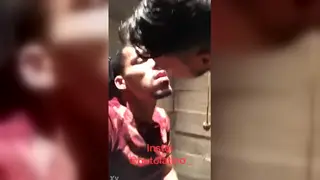 Amateur Guy Sucks Cock in a Club Until Cumshot