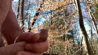 Outdoor Solo Edging Ends With Uncut Cumshot