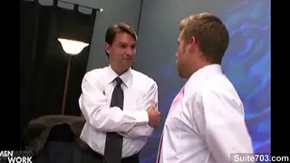 Uniformed Colleagues Trade Oral and Rimming at the Office