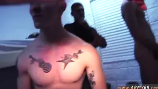 Uniformed Recruits Trade Handjobs and Blowjobs in Military Threesome
