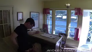 Blonde Teen Takes a Hard Blowjob Before a Messy Facial
