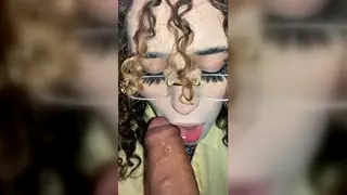 Curvy Arab Stepdaughter Kneels for a BBC Throat Fuck