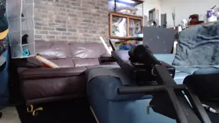 Inked Asian Hunk Rides a Dildo on a Gym Bench