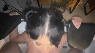 Neighbour Brunette Squirts During Outdoor Terrace Sex