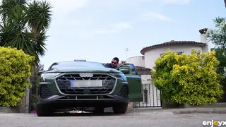 Two Cops Pound a Busty Woman Outdoors
