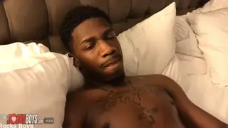 Black Hunk Strokes His Thick Cock Raw for the Camera