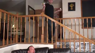 Blonde Wife Forces Husband to Suck Cock in Threesome