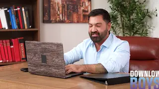 Muscular Rivals Settle Score with Bareback Office Fuck