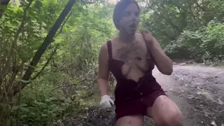 BBW Flashes and Pisses Outdoors Near Road
