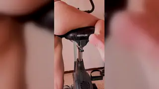 Solo Rider in Stockings Enjoys Wet Toy Play