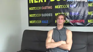 Muscular Straight Jock Strokes Hard in Casting POV