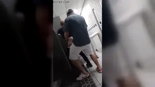 Latino Twinks Bareback in Gym Bathroom Near Coach