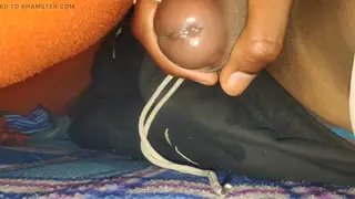 Indian Mature Guy Strokes His Big Cock to Climax