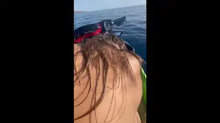 Latina Rides Jet Ski for Outdoor POV Doggystyle