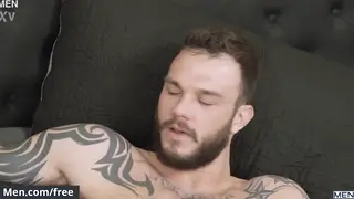 Muscular Studs Trade Oral and Rim Before Bareback Sex