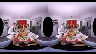 Busty Blonde MILF Serves Holiday Cheer in POV VR