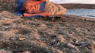 Skinny European Teen Masturbates Nude on Public Beach