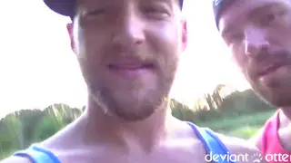 Hairy Hunks Share Blowjobs and Pissing on a Beach