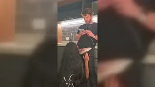 Tattooed Latina and Older Lover Ignite Passion in Kitchen After Club