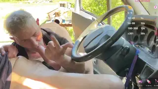 Mature European Gives Deep Blowjob in Car