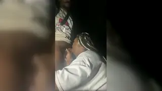Ebony Teen Bent Over in Moonlit Woods for Deep Throat and Doggystyle