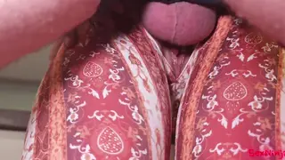 Busty Maid in Stockings Takes Creampie in Standing Doggystyle