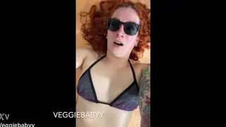 Redhead in Lingerie Takes a Creampie While Her Cuckold Waits