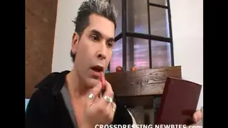 Slender Twink Models Lingerie While Masturbating