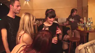European Teens Share Multiple Cocks in Wild Club Orgy