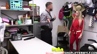 Officer Bends a Blonde Teacher Over a Desk