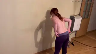Redhead Sub Endures Paddle Spanking and Doggystyle
