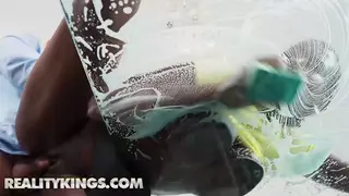 Curvy Maid in Uniform Delivers Sloppy Blowjob Finish