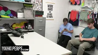 Muscular Officer Dominates Two Twinks in Uniform Threesome