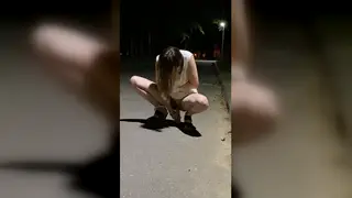 Japanese Wife Masturbates Outdoors in Skirt