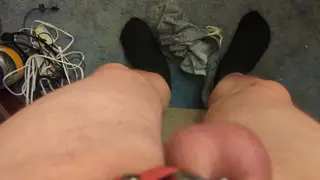 Hairy Bear Locks His Small Cock in a Double Deep Chastity Cage