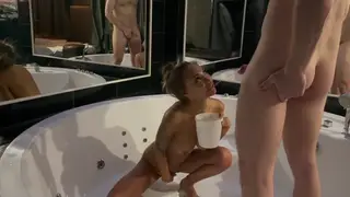 Blonde Takes Two Cocks and a Golden Shower