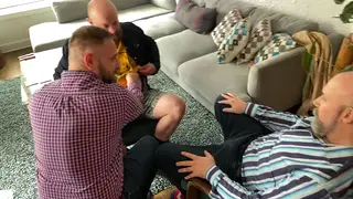 Hairy Older Men and a Youth Share a Wild Group Encounter
