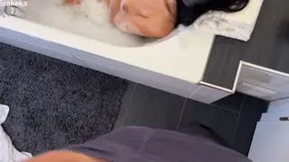 Busty Stepmom Drains Stepson In Bathroom Encounter