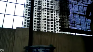 Solo Guy Strokes Openly on a Sunlit Balcony